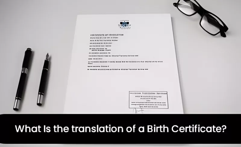  A translated document on a desk showcasing the importance of birth certificate translation for international use