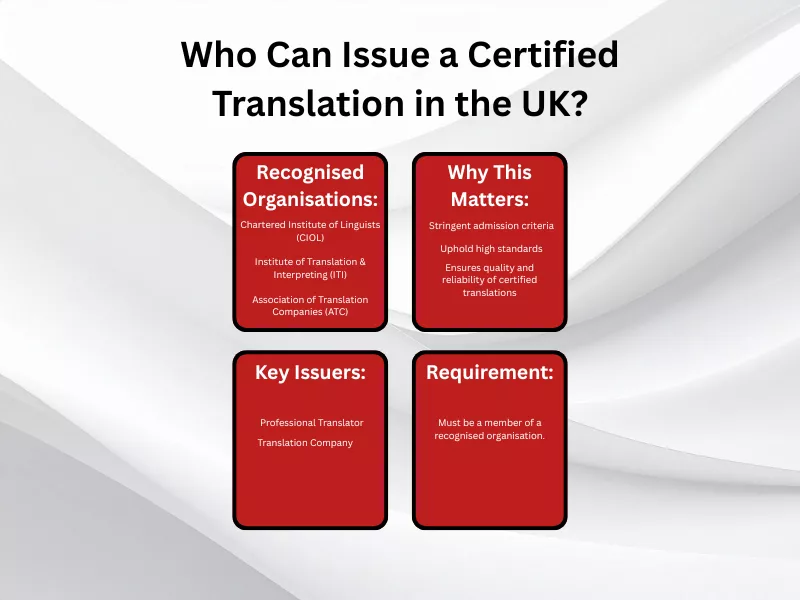 Who can issue a Certified Translation in the UK is vital for quality and reliability Who can issue a Certified Translation in the UK is vital for quality and reliability