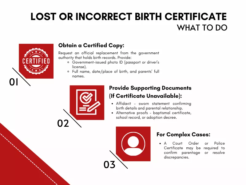 What should I do if My Birth Certificate is lost or has Errors?  What should I do if My Birth Certificate is lost or has Errors?