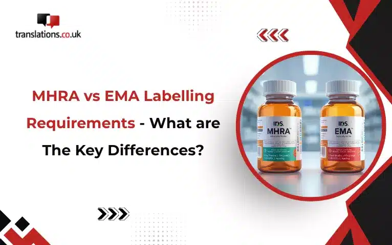 banner image with text MHRA vs EMA Labelling Requirements - What Are The Key Differences?